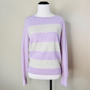 Apt. 9 sz Medium Cashmere Gray Lilac Crewneck Long Sleeve Sweater Boat Neckline